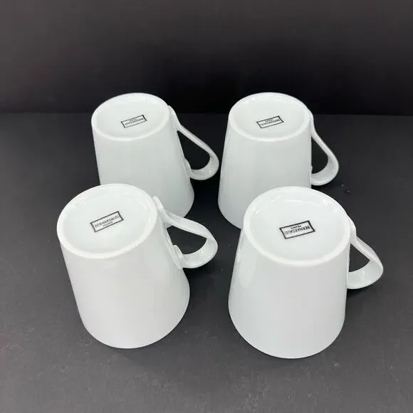 Bernardaud France Douce Porcelain All White Mug. Set of 4 - Picture 3 of 5